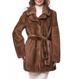 Норковая шуба с английским воротником 80см (Соболь)