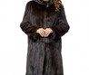 Норковая шуба с капюшоном 100см (Коричневый)
