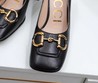 Женские кожаные черные туфли Gucci