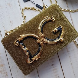 Женская сумка Dolce & Gabbana золотая 22Х14