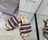 Женские шлепанцы Christian Dior бежевые с рисунком