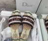 Женские шлепанцы Christian Dior бежевые с рисунком