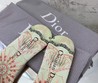 Женские шлепанцы Christian Dior бежевые с рисунком