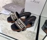 Женские шлепанцы Christian Dior белые с каблуком