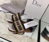 Женские шлепанцы Christian Dior серебристые с каблуком