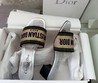 Женские шлепанцы Christian Dior серебристые с каблуком