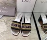 Женские шлепанцы Christian Dior серебристые с каблуком