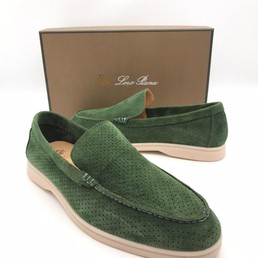 Мужские мокасины Loro Piana зеленые