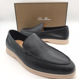 Мужские мокасины Loro Piana кожаные 2021-2022 черные