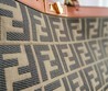 Сумка Fendi кожаная светло-коричневая с орнаментом FF 41х28