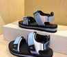 Женские сандалии Louis Vuitton черные с голубым