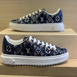 Кожаные кеды Louis Vuitton 2021 синие