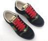 Мужские кожаные кроссовки Gucci черно-зеленые