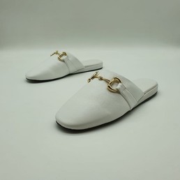 Женские шлепанцы Gucci белые