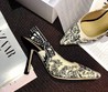 Женские туфли Christian Dior 2021 бежевые с рисунком