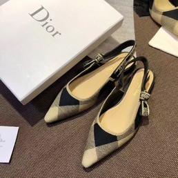 Женские туфли Christian Dior 2021 бежевые с черным
