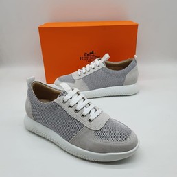 Мужские кроссовки Hermes светло-серые