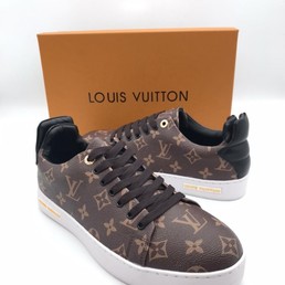 Мужские кеды Louis Vuitton 2021-2022 коричневые с орнаментом LV