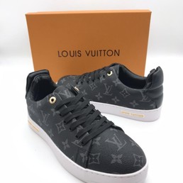 Мужские кеды Louis Vuitton 2021-2022 черные с орнаментом LV