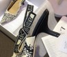Женские туфли Christian Dior 2021 бежевые с черным рисунком