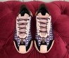 Женские кроссовки Dolce & Gabbana 2021 розовые с фиолетовым орнаментом DG