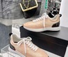 Женские кроссовки Chanel тканевые персиковые