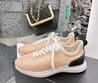 Женские кроссовки Chanel тканевые персиковые