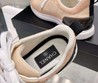 Женские кроссовки Chanel тканевые персиковые