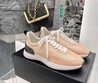 Женские кроссовки Chanel тканевые персиковые