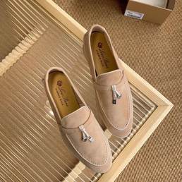 Женские лоферы Loro Piana бежевые
