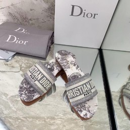 Женские шлепанцы Christian Dior 2021 серые