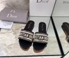 Женские шлепанцы Christian Dior 2021 черные с бежевым