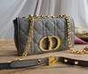 Женская кожаная сумка Christian Dior 21х13 серая