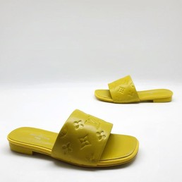 Шлепанцы Louis Vuitton 2021-2022 узор Monogram желтые