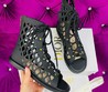 Женские высокие сандалии Christian Dior кожаные черные