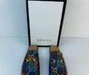 Кожаные мюли Gucci синие с орнаментом GG
