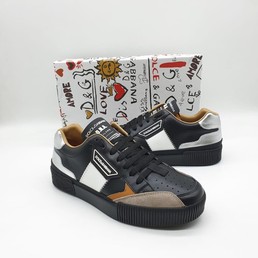 Мужские кроссовки Dolce & Gabbana черные с серебристой пяткой