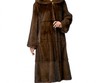 Норковая шуба с капюшоном 110см (Коричневый)