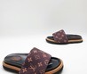 Шлепанцы Louis Vuitton 2021-2022 с орнаментом LV коричневые