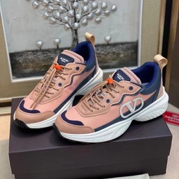 Женские кроссовки Valentino розовые с синим