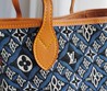 Женская сумка Louis Vuitton 33x29 синяя с белым орнаментом LV