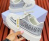 Кроссовки женские Christian Dior 2021-2022 кожаные серые с белым