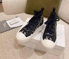 Женские высокие кеды Christian Dior 2021 черные с бежевым