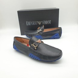 Мокасины Emporio Armani 2021-2022 черные кожаные