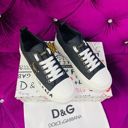 Женские кеды Dolce & Gabbana черные с белым