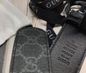 Мужской ремень Gucci серый кожаный монограмма