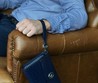 Барсетка Stefano Ricci из кожи крокодила синяя