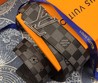 Кожаный мужской ремень Louis Vuitton двухсторонний серая шашка