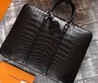 Мужской портфель Louis Vuitton черный из кожи крокодила