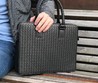 Мужской портфель Bottega Veneta кожаный черный